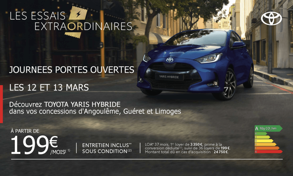 12 et 13 Mars 2022 – Journées Portes Ouvertes Toyota Limoges